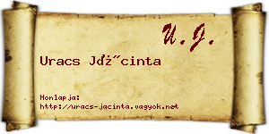 Uracs Jácinta névjegykártya